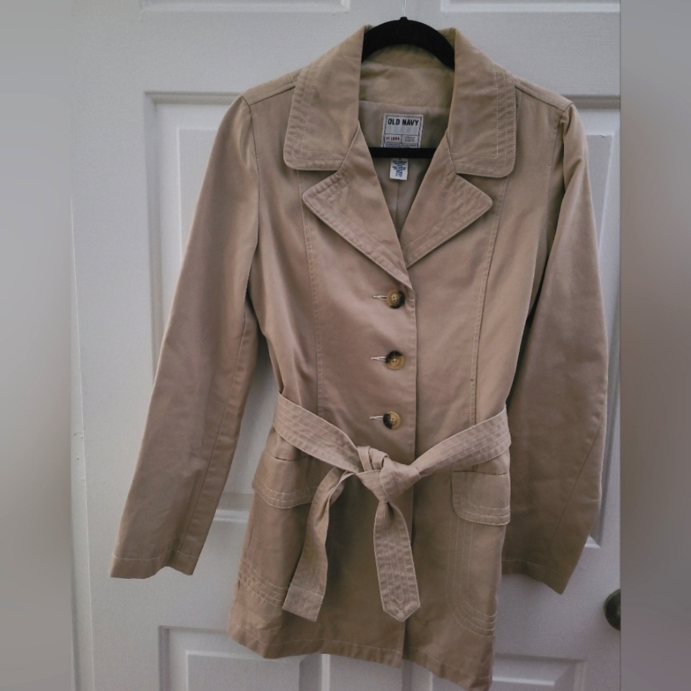 SZ M Khaki Old Navy Trench Coat